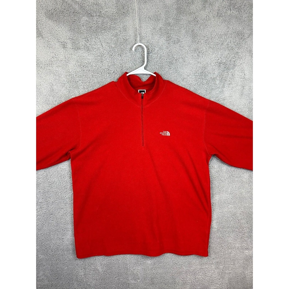 The North Face Men's  XL TKA 100 1/4 Zip Fleece Pullover Red